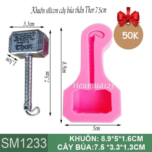 Khuôn silicon cây búa thần Thor 7,5cm ( SM1233 )