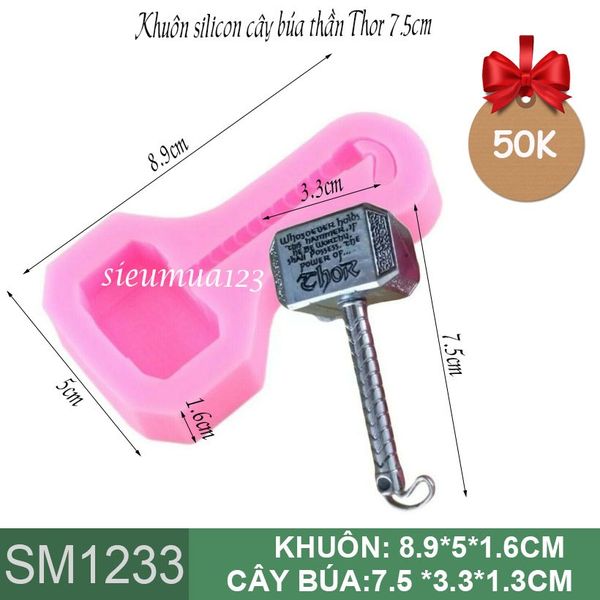 Khuôn silicon cây búa thần Thor 7,5cm ( SM1233 )