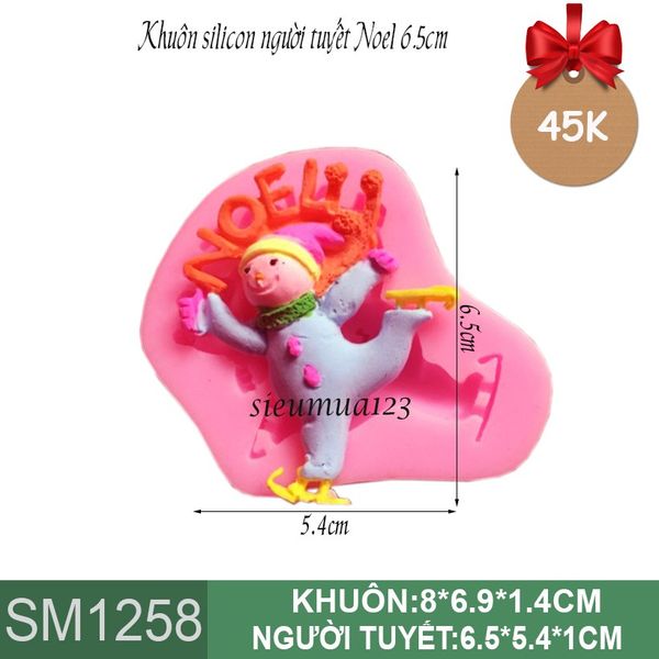 Khuôn silicon người tuyết noel 6,5cm ( SM1258 ) còn 1
