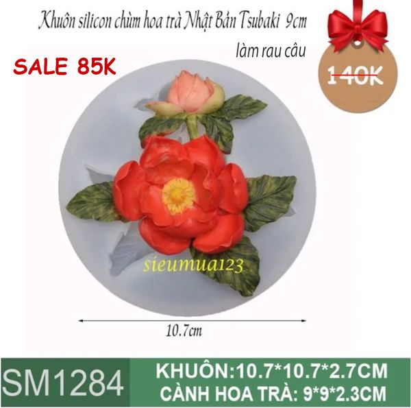 Khuôn silicon chùm hoa trà Nhật Bản Tsubaki 9cm ( SM1284 )