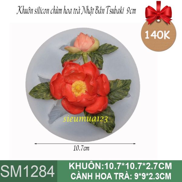Khuôn silicon chùm hoa trà Nhật Bản Tsubaki 9cm ( SM1284 )