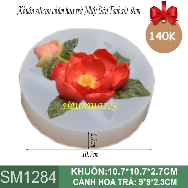 Khuôn silicon chùm hoa trà Nhật Bản Tsubaki 9cm ( SM1284 )