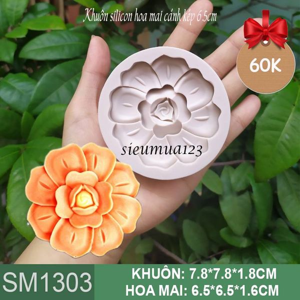Khuôn silicon hoa mai cánh kép 6,5cm  ( SM1303 ) còn 1 cái