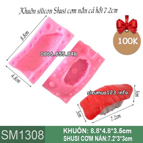 Khuôn silicon Sushi cơm nắn cá hồi 7,2cm ( SM1308 )