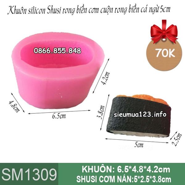 Khuôn silicon Sushi cơm rong biến cá ngừ 5cm ( SM1309 )