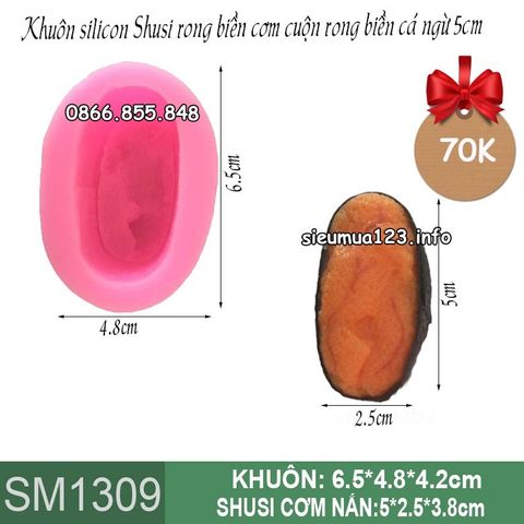 Khuôn silicon Sushi cơm rong biến cá ngừ 5cm ( SM1309 )