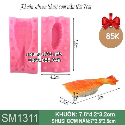 Khuôn silicon Sushi cơm nắn tôm 7cm ( SM1311 )