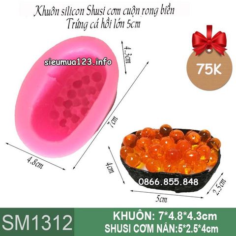 Khuôn silicon Sushi cơm cuộn rong biển trứng cá hồi lớn 5cm ( SM1312 )