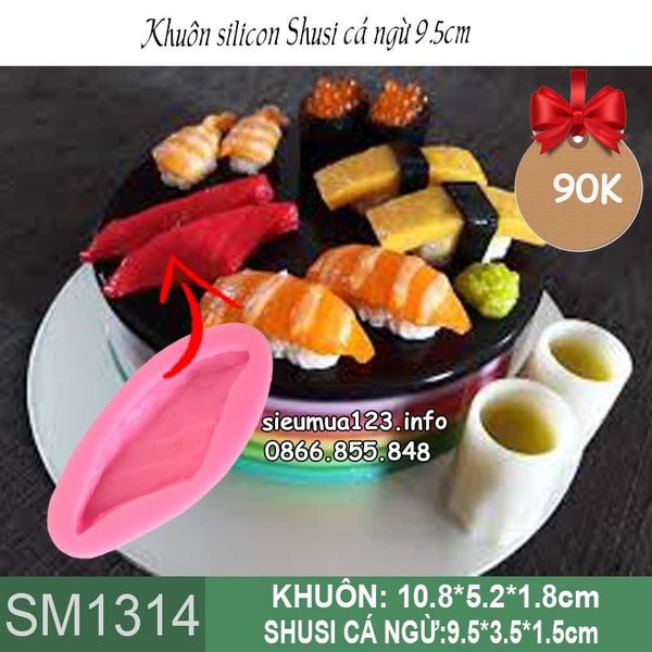Khuôn silicon Sushi cá ngừ 9,5cm ( SM1314 )