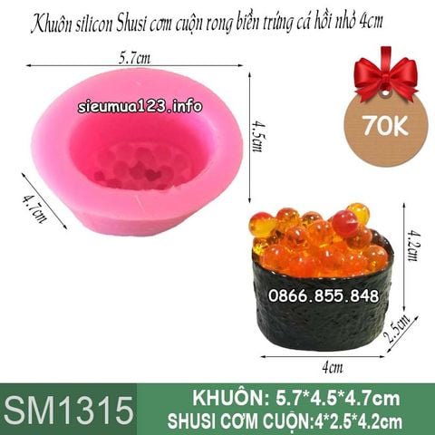 Khuôn silicon Sushi cơm cuộn rong biển trứng cá hồi nhỏ 4cm ( SM1315 )