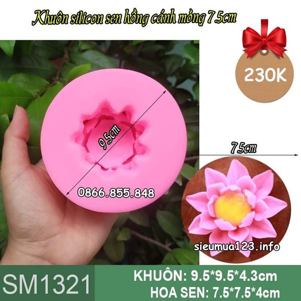 Khuôn silicon sen cánh mỏng 7,5cm ( SM1321 )