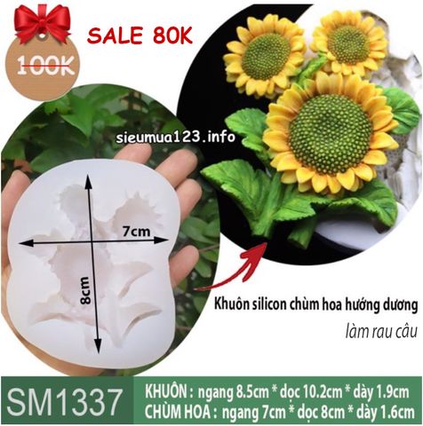 Khuôn silicon chùm hoa hướng dương 8cm ( SM1337 )