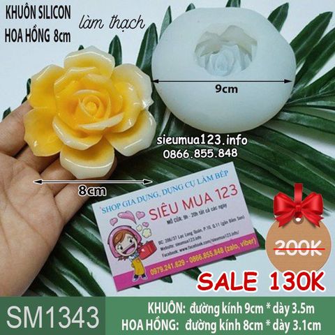 Khuôn silicon hoa hồng cam 8cm làm rau câu ( SM1343 ) 193gr