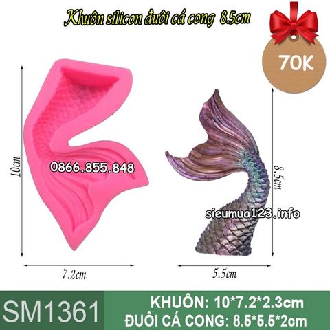 Khuôn silicon đuôi cá cong 8,5cm ( SM1361 )