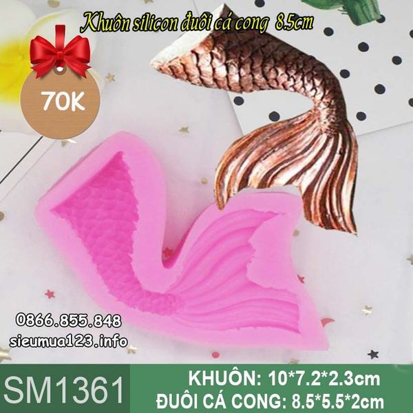 Khuôn silicon đuôi cá cong 8,5cm ( SM1361 )