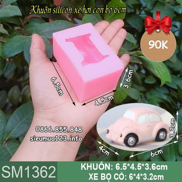 Khuôn silicon chiếc xe hơi ô tô con bọ 6cm ( SM1362 )