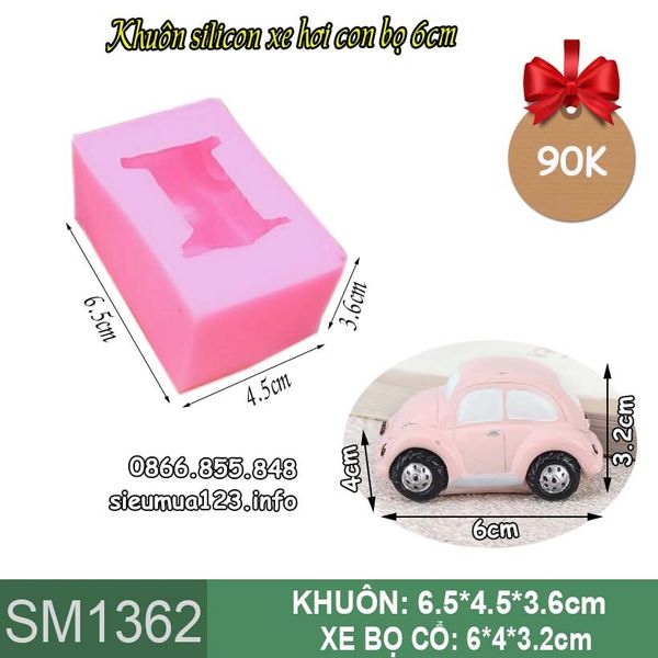 Khuôn silicon chiếc xe hơi ô tô con bọ 6cm ( SM1362 )