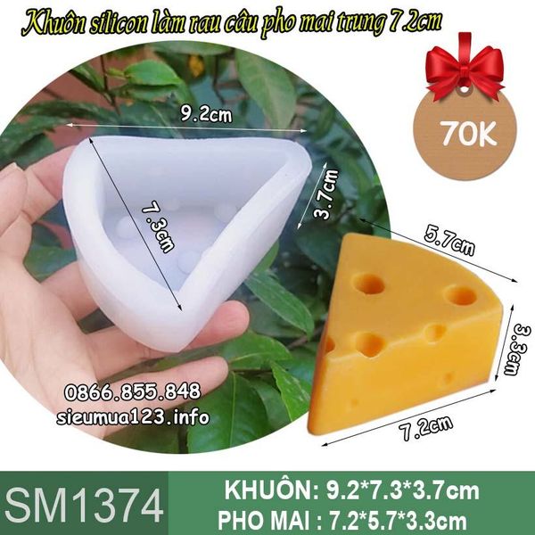 Khuôn rau câu silicon phô mai trung 7,2cm ( SM1374 )