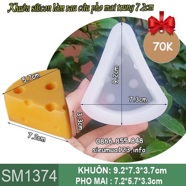 Khuôn rau câu silicon phô mai trung 7,2cm ( SM1374 )