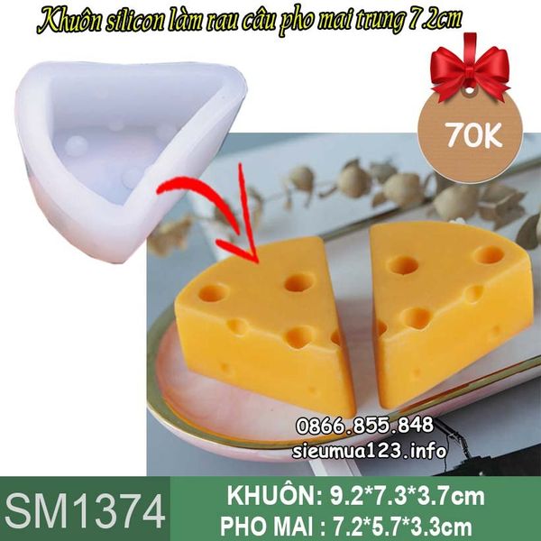 Khuôn rau câu silicon phô mai trung 7,2cm ( SM1374 )