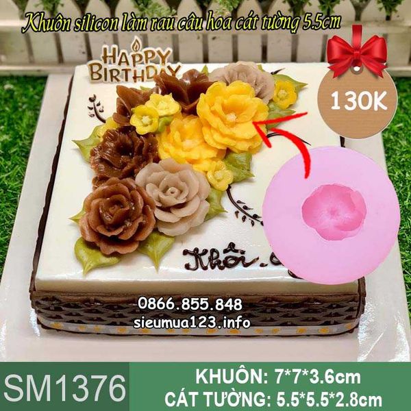 Khuôn silicon làm rau câu hoa cát tường 5,5cm ( SM1376 )