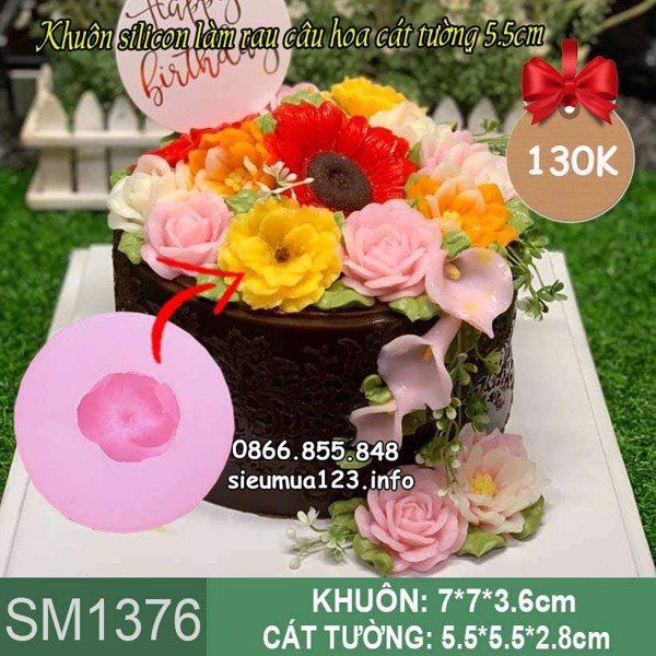Khuôn silicon làm rau câu hoa cát tường 5,5cm ( SM1376 )
