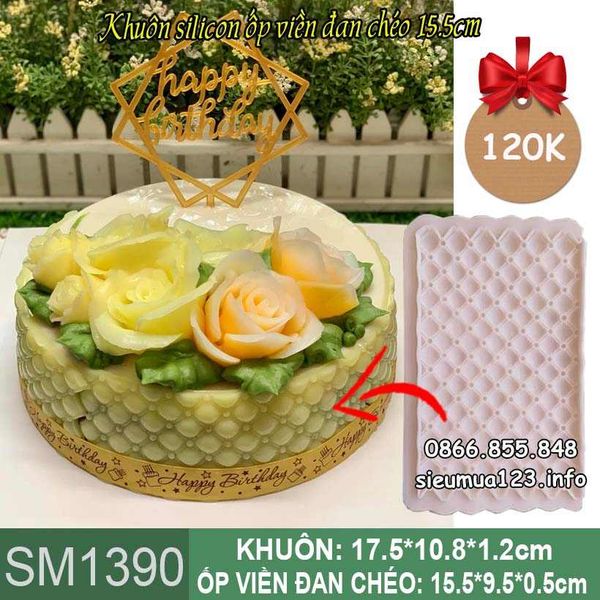 Khuôn silicon ốp viền đan chéo 15,5cm ( SM1390 )