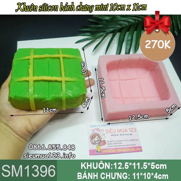 Khuôn silicon bánh chưng mini dài 10cm x 11cm ( SM1396 )