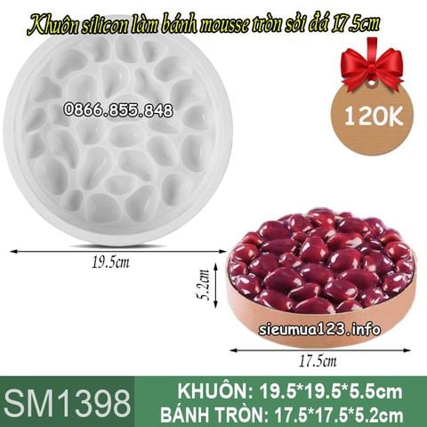 Khuôn silicon bánh mousse tròn sỏi đá 17,5cm ( SM1398 ) còn 5 cái