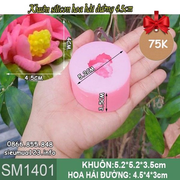 Khuôn silicon làm rau câu hoa hải đường 4,5cm ( SM1401 )