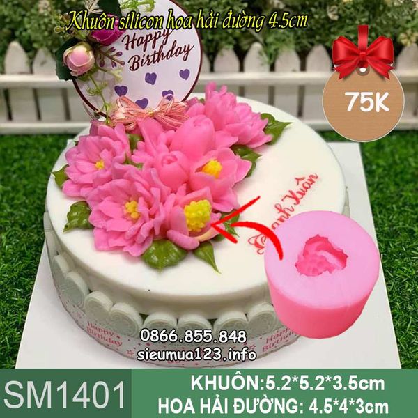 Khuôn silicon làm rau câu hoa hải đường 4,5cm ( SM1401 )
