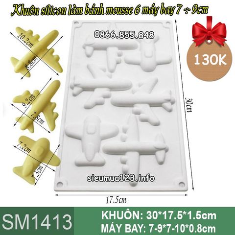 Khuôn mousse silicon 6 máy bay 7-9cm ( SM1413 )