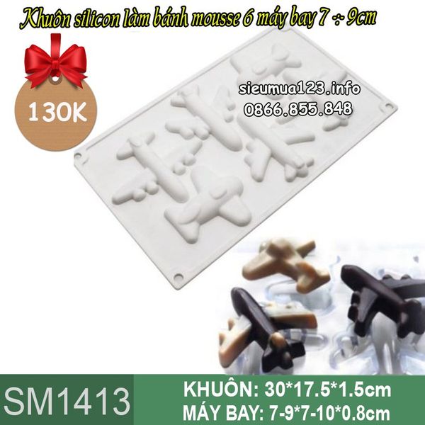 Khuôn mousse silicon 6 máy bay 7-9cm ( SM1413 )