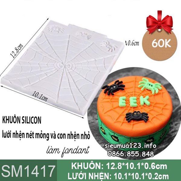 Khuôn silicon fondant lưới nhện 10 x 10 cm ( SM1417 )