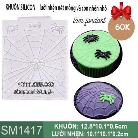 Khuôn silicon fondant lưới nhện 10 x 10 cm ( SM1417 )
