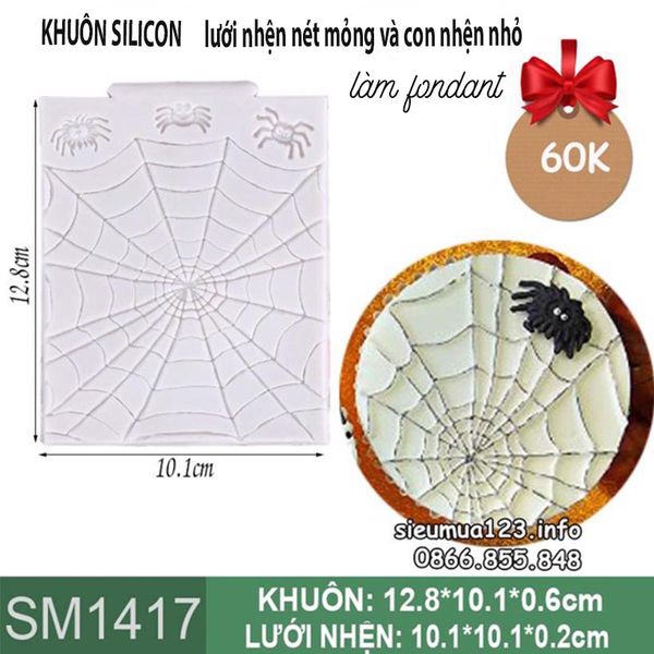 Khuôn silicon fondant lưới nhện 10 x 10 cm ( SM1417 )