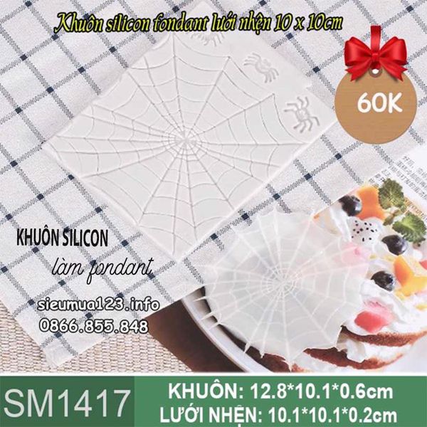 Khuôn silicon fondant lưới nhện 10 x 10 cm ( SM1417 )