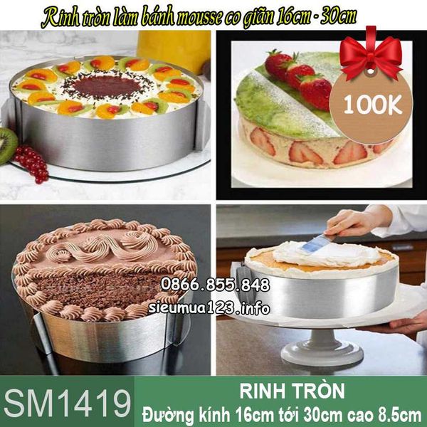 Ring tròn làm bánh mousse 16cm tới 30cm ( SM1419 )