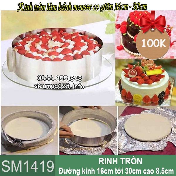 Ring tròn làm bánh mousse 16cm tới 30cm ( SM1419 )