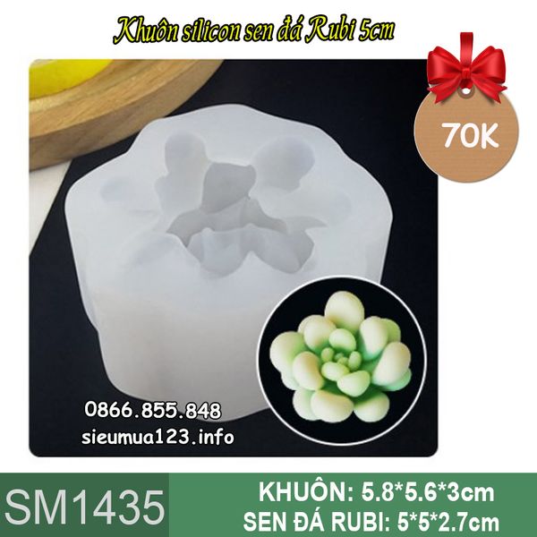 Khuôn silicon sen đá rubi 5cm ( SM1435 )
