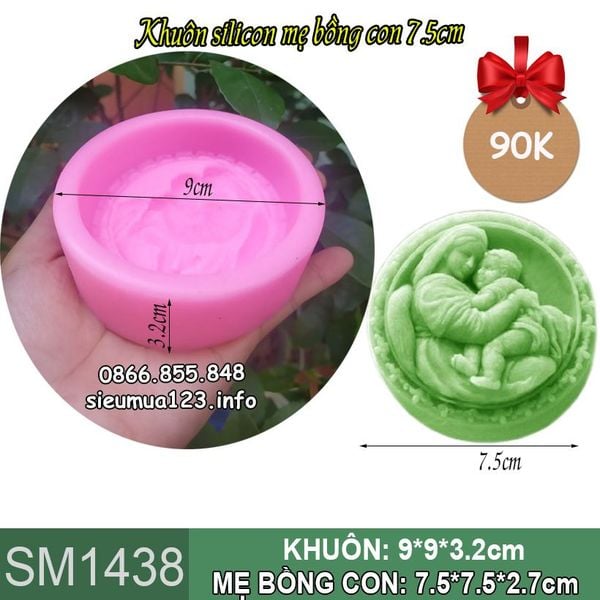 Khuôn silicon làm rau câu mẹ bồng con  ( SM1438 )
