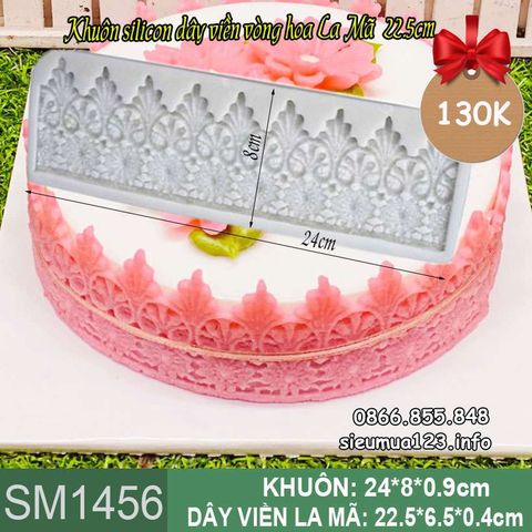Khuôn silicon làm rau câu dây viền vòng hoa la mã 22,5cm ( SM1456 )