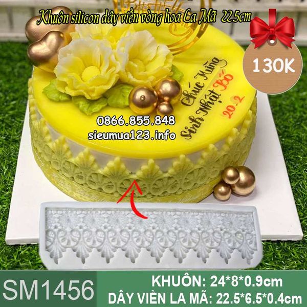 Khuôn silicon làm rau câu dây viền vòng hoa la mã 22,5cm ( SM1456 )