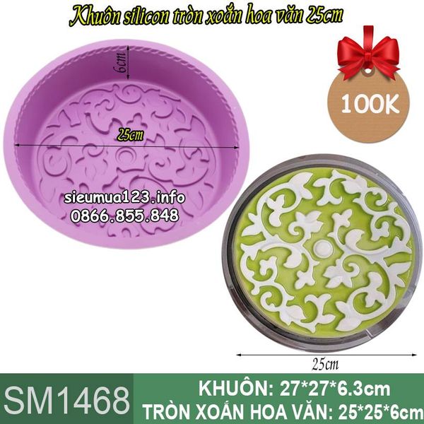 Khuôn silicon làm rau tròn xoắn hoa văn 25cm ( SM1468 )