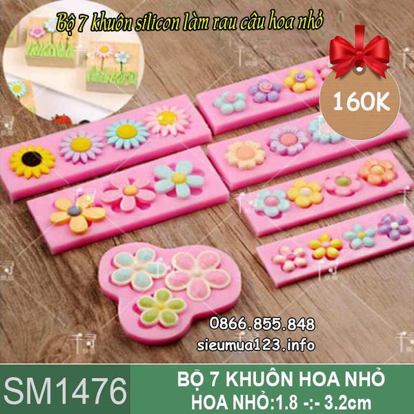Bộ 7 khuôn silicon làm rau câu hoa nhỏ ( SM1476 )