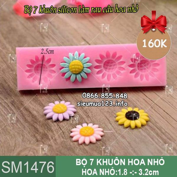 Bộ 7 khuôn silicon làm rau câu hoa nhỏ ( SM1476 )