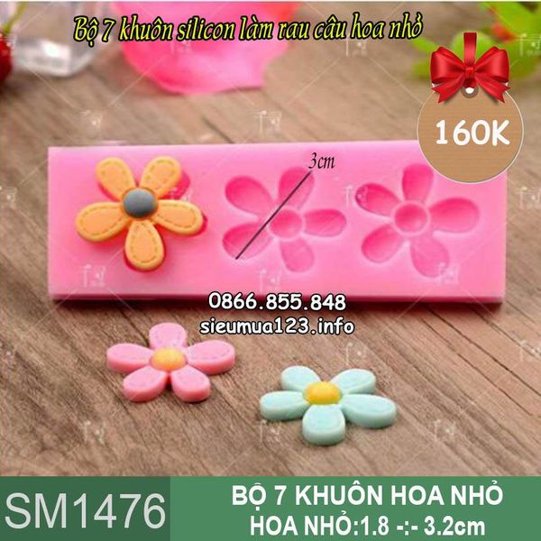 Bộ 7 khuôn silicon làm rau câu hoa nhỏ ( SM1476 )