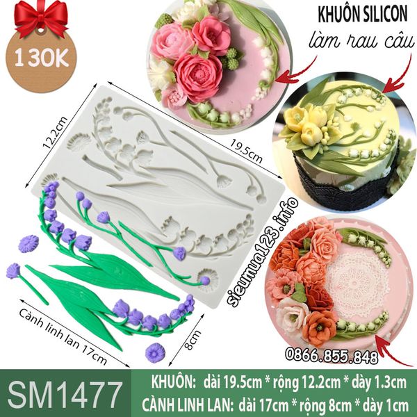 Khuôn silicon làm rau câu hoa linh lan dài 17cm ( SM1477 )