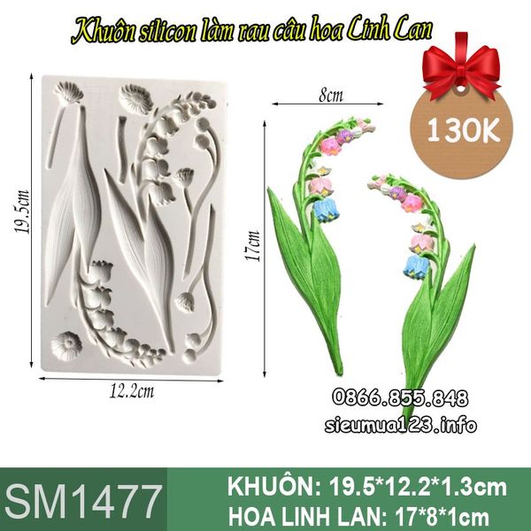Khuôn silicon làm rau câu hoa linh lan dài 17cm ( SM1477 )