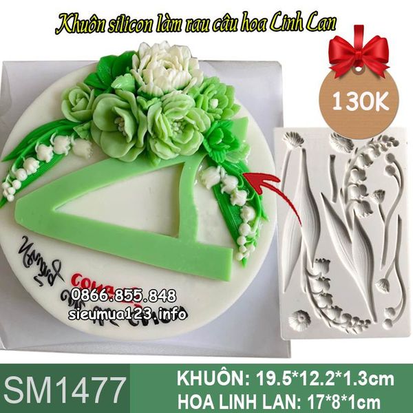 Khuôn silicon làm rau câu hoa linh lan dài 17cm ( SM1477 )